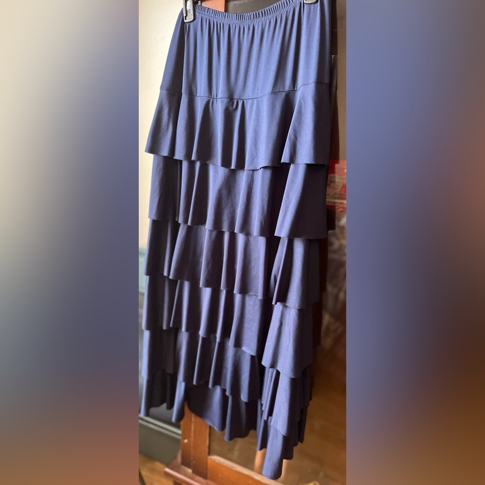 Elegant Navy Tiered Skirt
